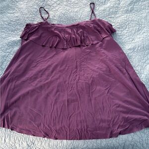 NWOT XL Three Dots Purple Ruffle Cami Tank Top